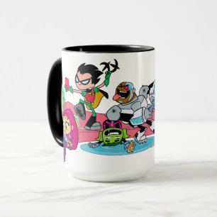 Taza ¡Los titanes adolescentes van! acercamientos