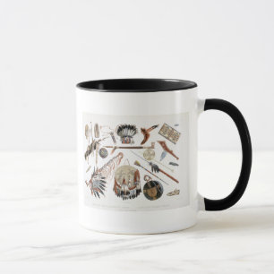 Taza Los utensilios y los brazos indios, platean 48 del