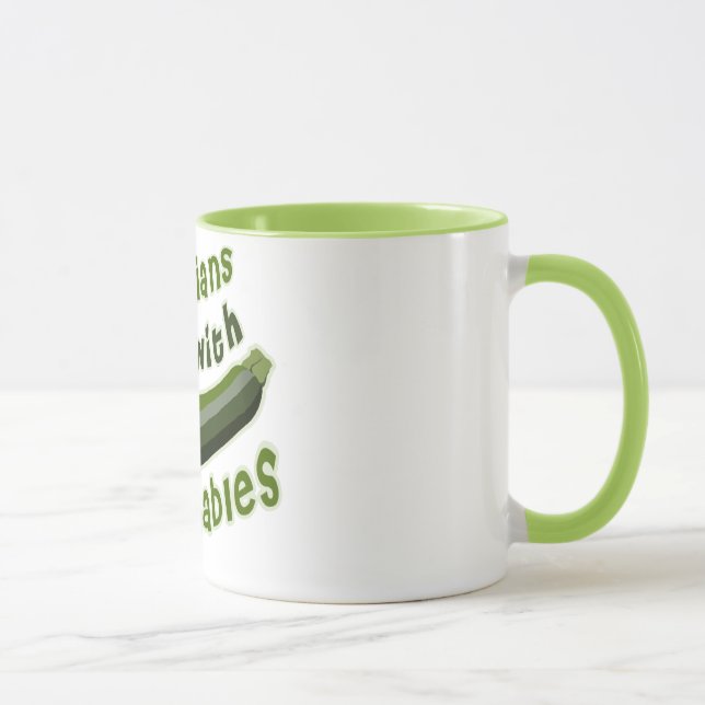 Taza Los vegetarianos lo hacen con las verduras (Derecha)