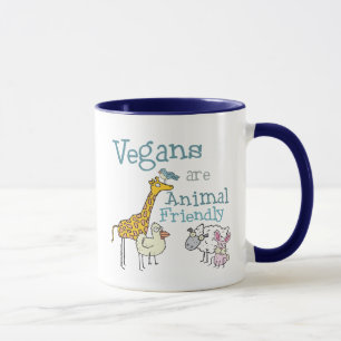 Taza Los vegetarianos son amistosos con los animales