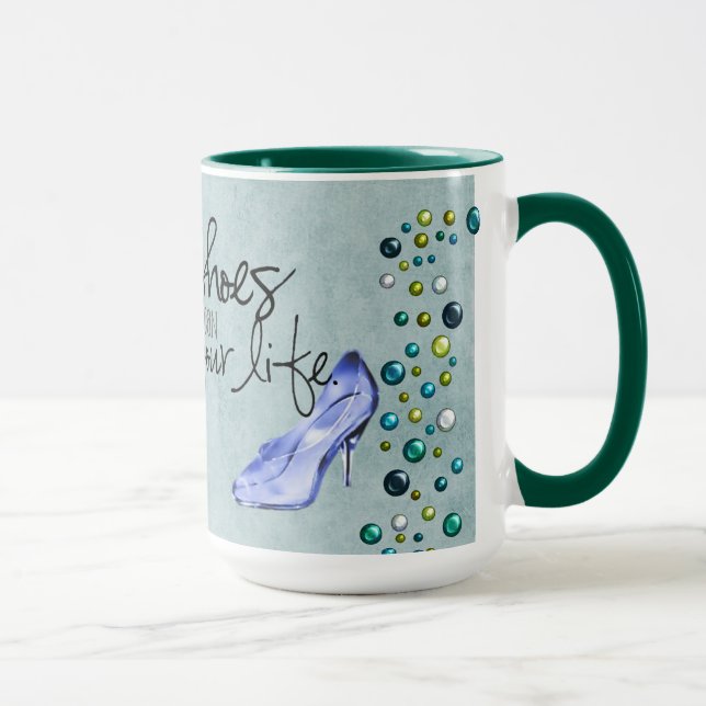 Taza Los zapatos pueden cambiar tu vida - Mug Verde azu (Derecha)