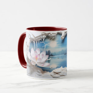 Taza Lotus Blossom & Serene Lake Ceramic Coffee Mug ☕