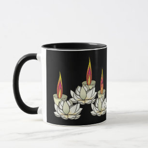 Taza Lotus y Deepas Blancos