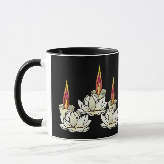 Taza Lotus y Deepas Blancos (Izquierda)