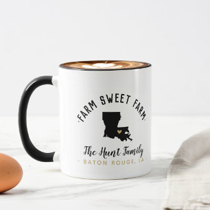Taza Louisiana Farm Sweet Farm Family Monogram Mug