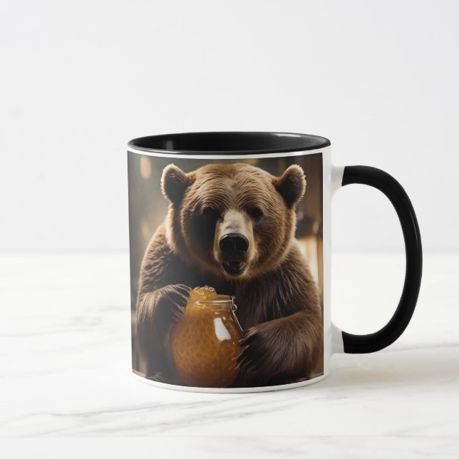 Taza  L'ours gourmand et son pot de miel doré. (Derecha)