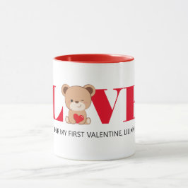 Taza "LOVE" El día de San Valentín de oso lindo