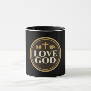 Taza Love God Drink Coffee Read Books Christian Art