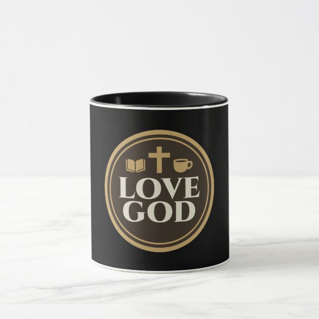Taza Love God Drink Coffee Read Books Christian Art (Centro)