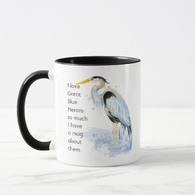 Taza Love Great Blue Herons Tanta Diversión Cita (Izquierda)