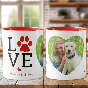 Taza LOVE Heart Photo Personalizado Mascota Dog Lover V