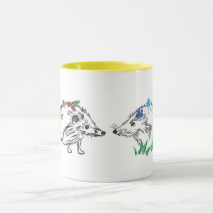 Taza Love Hedgehogs Autumn Dibujo Mug