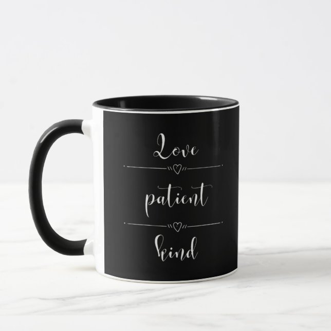 Taza Love Is Patient Minimal Heartfelt Design  (Izquierda)