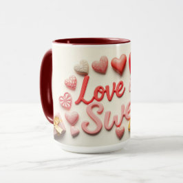Taza Love Is Sweet Chocolate Valentine Heart
