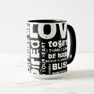 Taza Love Joy Inspiration Words Valentine Day