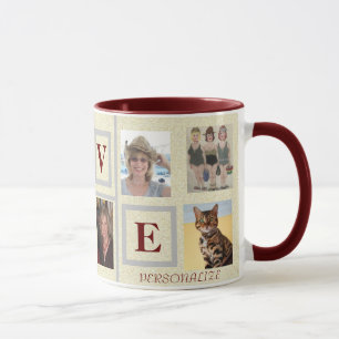 TAZA LOVE MENSAJE FÁCIL RELLENAR 8 COLLAGE DE FOTOS