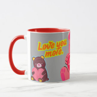 Taza Love More Teddy Bear | Cute Couples Mug