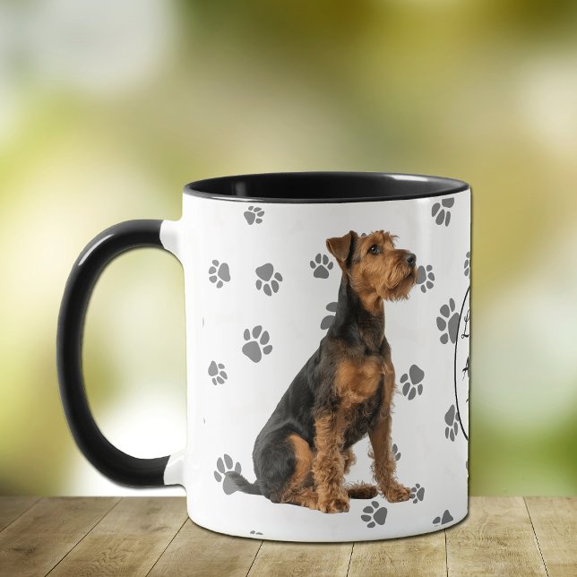 Taza Love My Airedale Terrier Dog Pawprint (Subido por el creador)