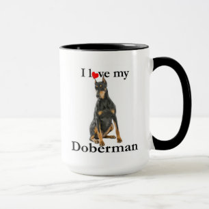 Taza Love My Doberman Mug