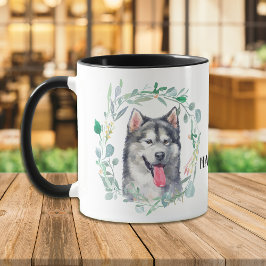 Taza Love My Malamute Wreath Coffee Mug