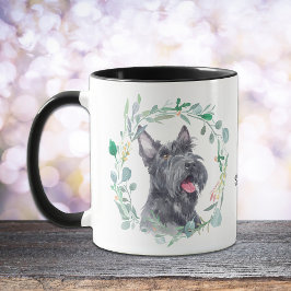 Taza Love My Scottish Terrier Wreath Coffee Mug