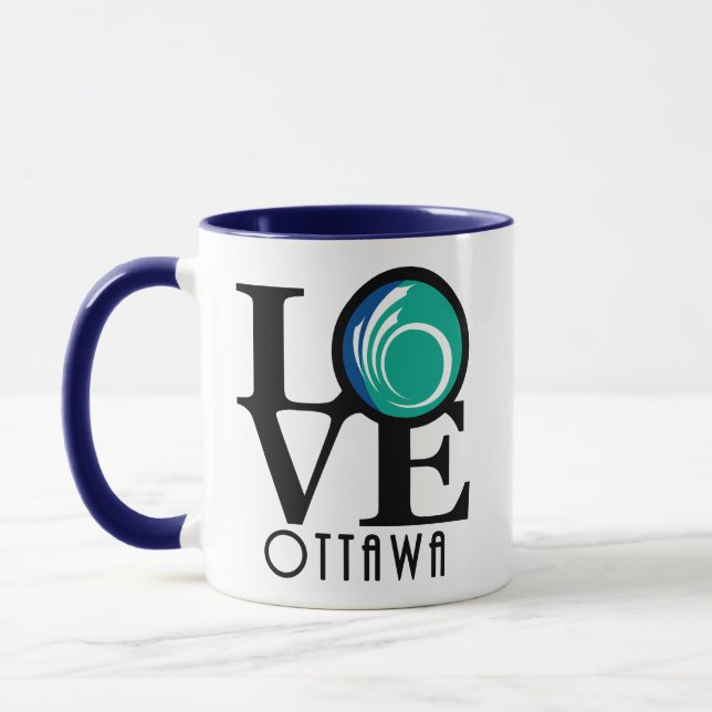 Taza LOVE Ottawa 11oz (bandera de la ciudad) (Izquierda)