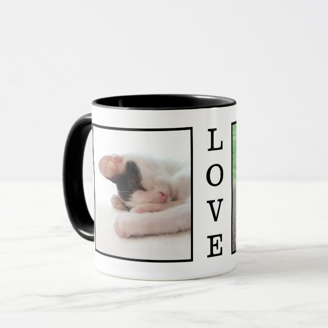 Taza LOVE Personalizado Mascota Fotos familiares Fotos  (Anverso izquierdo)
