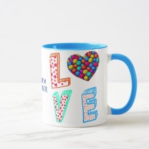 Taza Love Pickleball Cute Pickleballe Día de San Valent