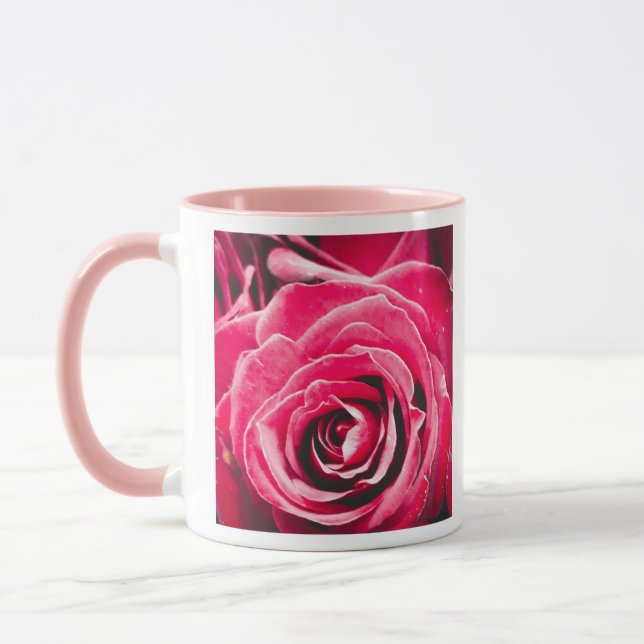 Taza Love Pink Roses 11oz Two-Tone Mug Pink (Izquierda)