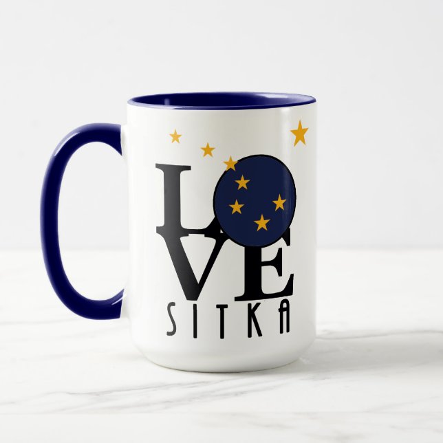 Taza LOVE Sitka Alaska 15oz (Izquierda)