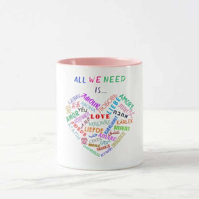 Taza Love Text Coffee Mugs (Centro)