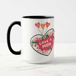 Taza Love U. Mom: Floral Heart mug