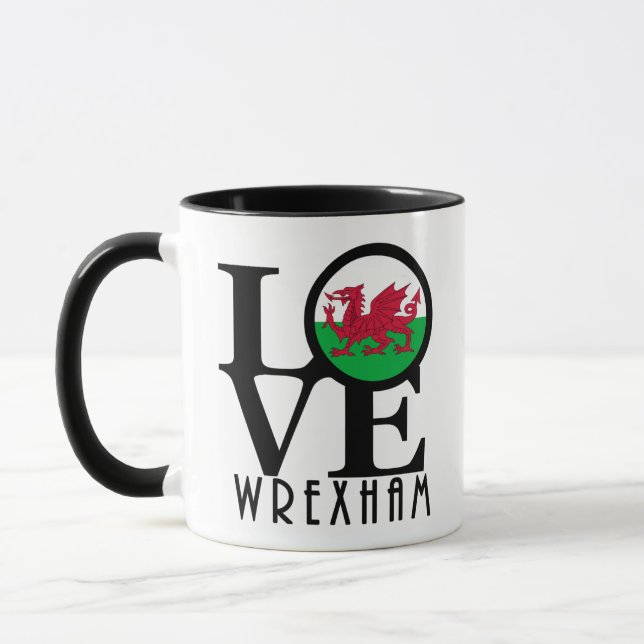 Taza LOVE Wrexham Wales 11oz (Izquierda)