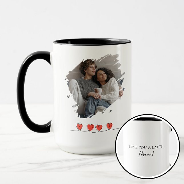 Taza Love You Latte Valentine's Day Photo Personalized (Subido por el creador)