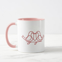 Taza Lovebirds Forever Personalized Couple Coffee Mug