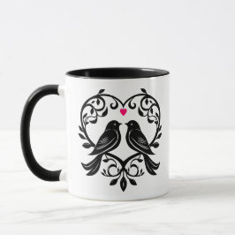 Taza Lovebirds Silhouette - Diseño Personalizado Valent