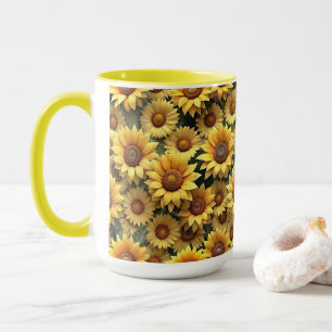 Taza Lovely 3D Sunflowers
