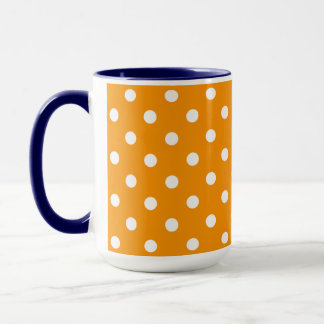 Taza Lovely Orange Color With White Polka Dots