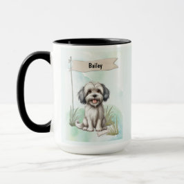 Taza Lowchen Watercolor Personalized Dog