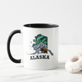 Taza Luces boreales al estilo del tatuaje del estado de