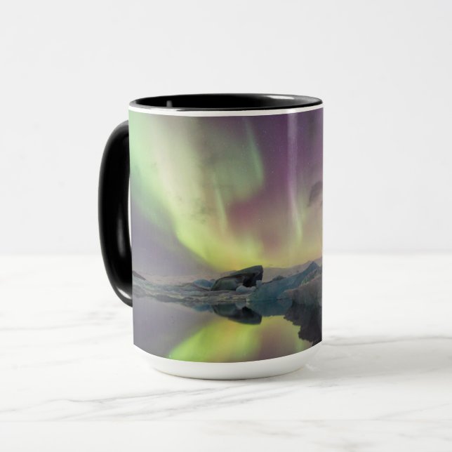 Taza Luces de Aurora se reflejan en la laguna (Anverso izquierdo)