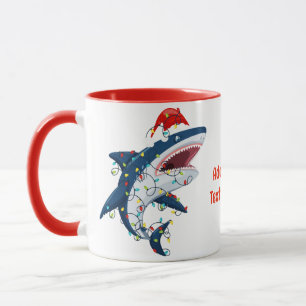 Taza Luces de Navidad de Tiburón de Santa Tiburónmas Ár