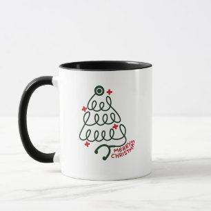 Taza Luces de Navidad del árbol del estetoscopio batas 