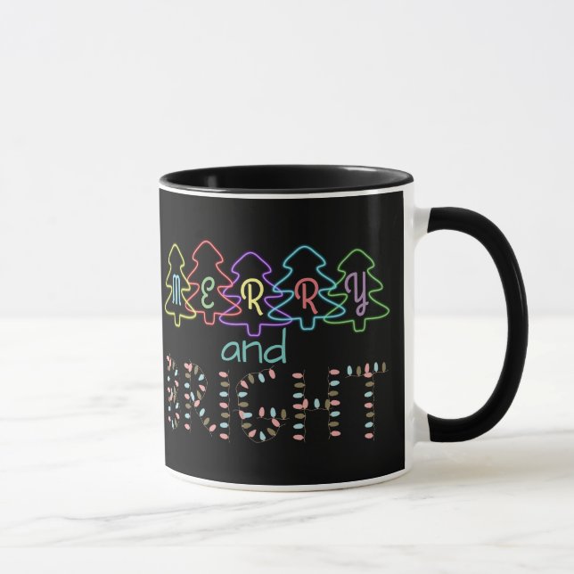 Taza Luces de Navidades merry y brillantes (Derecha)