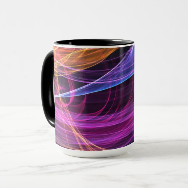 Taza Luces de vórtice de arcoíris abstracto (Anverso izquierdo)