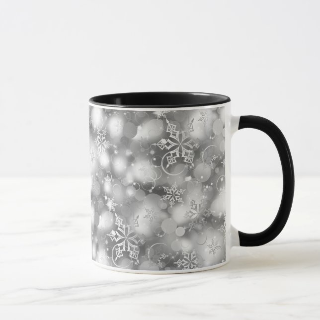 Taza Luces y copos de nieve, plata - Navidades (Derecha)