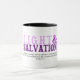 Taza LUCES Y SALVACIÓN Cristianas Verso de las Escritur