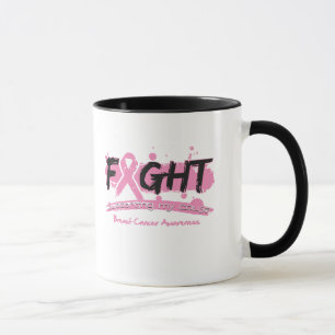 Taza LUCHA del cáncer de pecho que apoya mi causa