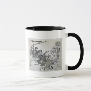 Taza Lucha entre el español y los Aztecas