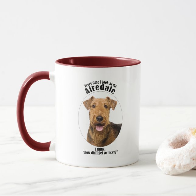 Taza Lucky Airedale (Con donut)